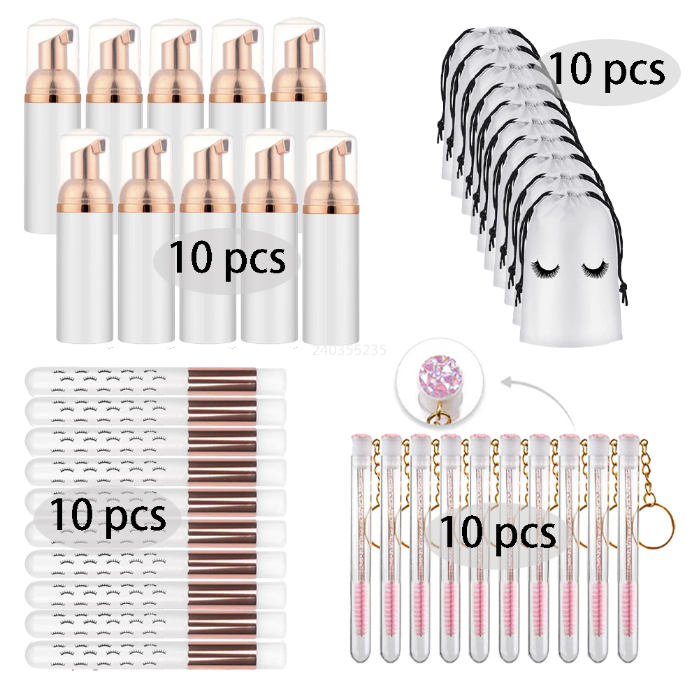 Refill Eyelash Extension - まつげエクステ用の空のプラスチックボトル、メイクアップツール、フォームディスペンサー、スキンケア、40個、60ml