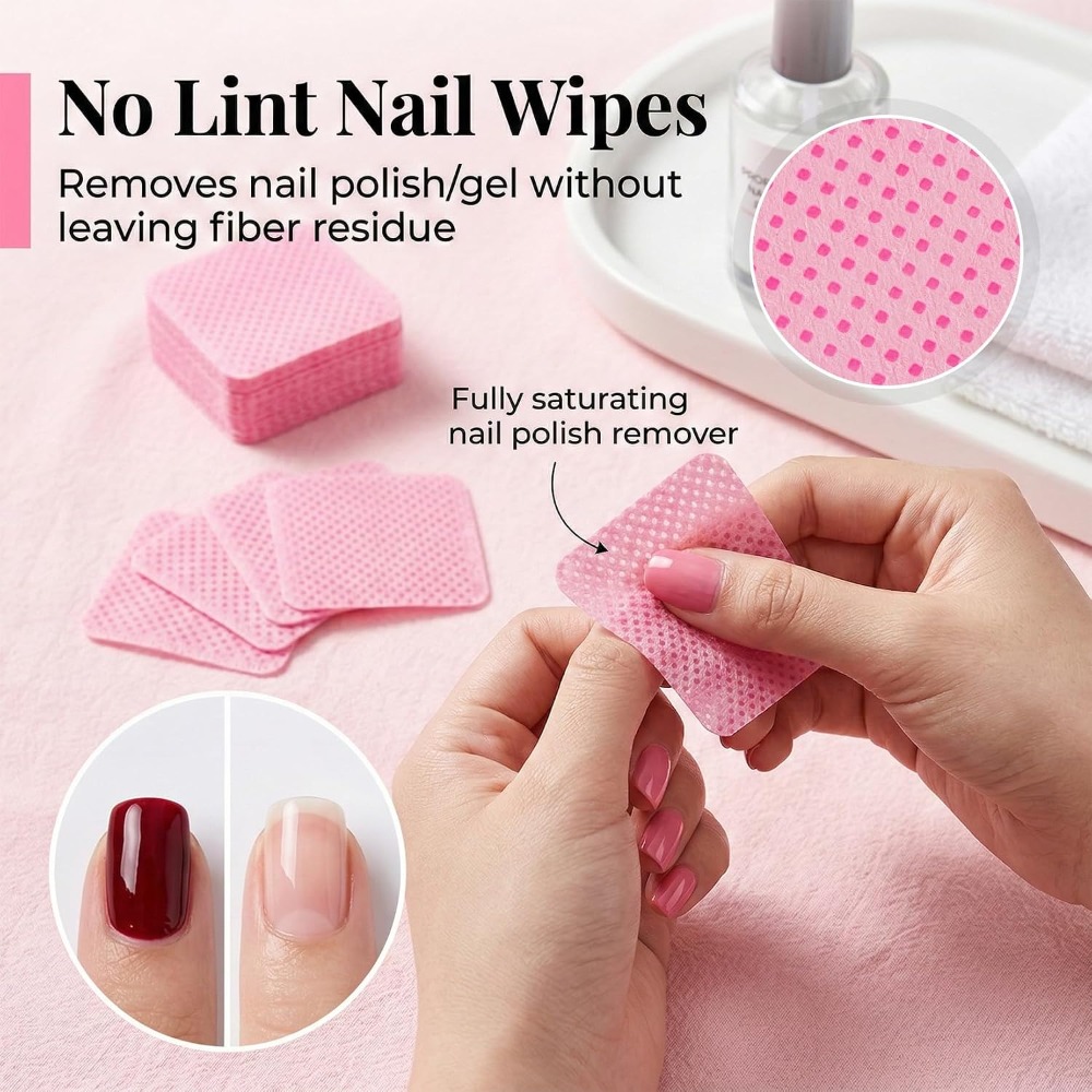糸くずの出ないジェルポリッシュ除去用ネイルワイプ 600枚入 - Eyelash Extension Remover Gel のレビューと価格