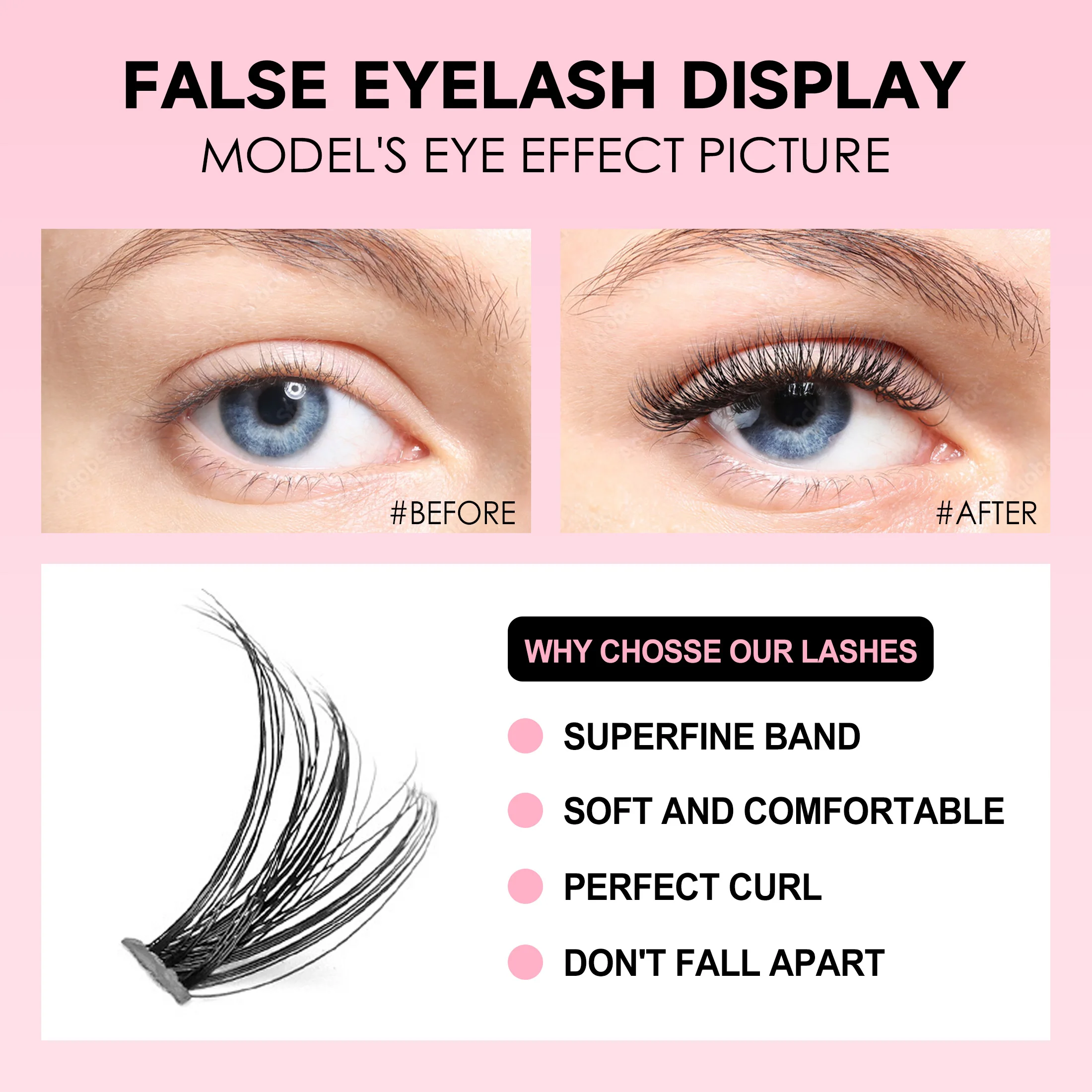 DIYまつげエクステキット,200個,クラスター,接着剤とシ - Eyelash Extension Remover At Home のレビューと価格